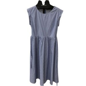 FORE striped sleeveless midi dress